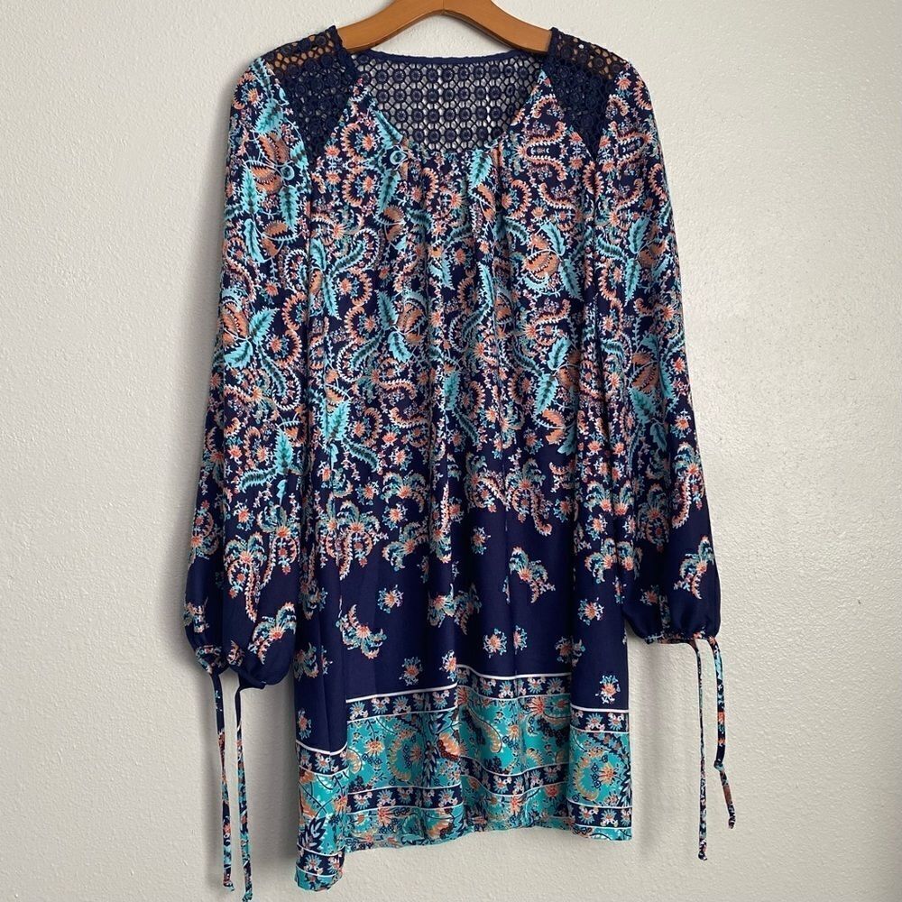 SEQUIN HEARTS boho 3/4 sleeve accented dress - Picture 7 of 10